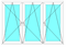 Окно трехстворчатое с тремя поворотно-откидными створками 3-х камерный профиль Exprof 58 мм 1766 - фото 4694